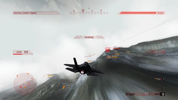 JASF: Jane&#x27;s Advanced Strike Fighters Xbox 360 F-35C Lightning II uses afterburners to evade missiles