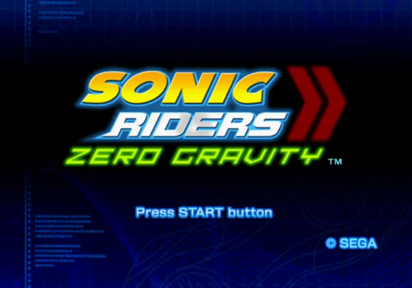 Sonic Riders: Zero Gravity PlayStation 2 Title screen.