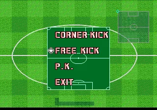 Formation Soccer 95 della Serie A TurboGrafx CD Practice mode