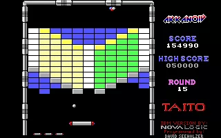 Arkanoid DOS The large paddle makes it easier to hit the ball  (EGA)