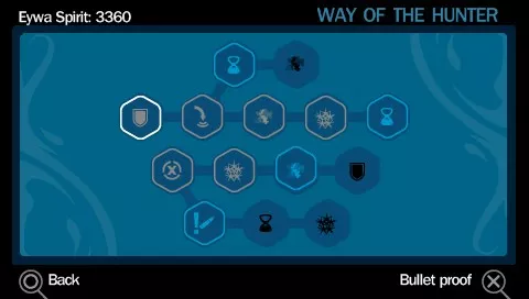 James Cameron&#x27;s Avatar: The Game PSP Way of the hunter upgrade menu