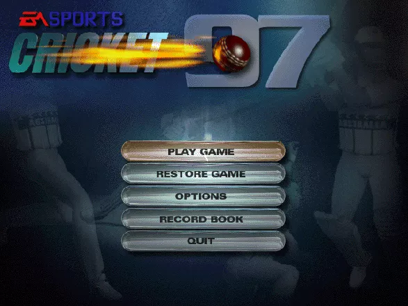 Cricket 97 DOS Main menu.