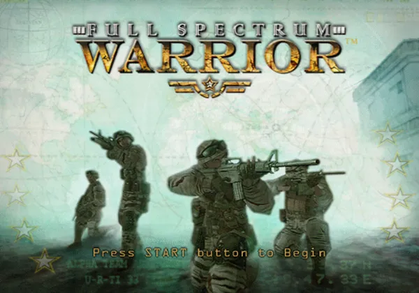 Full Spectrum Warrior PlayStation 2 Title screen.