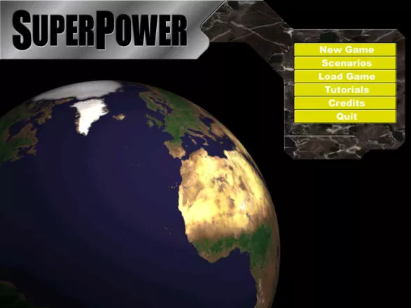 SuperPower Windows The main menu.