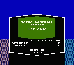 Tecmo Baseball NES 1st Game