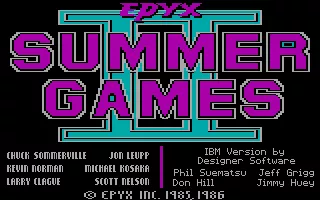 Summer Games II PC Booter opening title screen