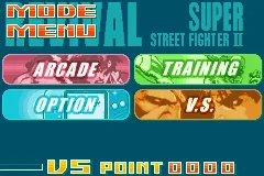 Super Street Fighter II: Turbo Revival Game Boy Advance Main menu