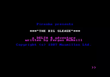 The Big Sleaze Amstrad CPC The Big Sleaze title screen