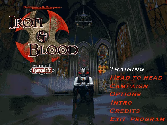 Iron &#x26; Blood: Warriors of Ravenloft DOS Main menu