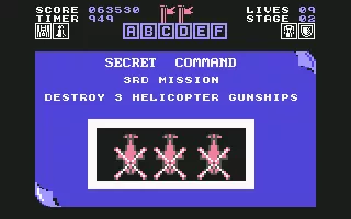Action Fighter Commodore 64 Mission 3 Briefing