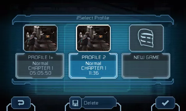 Dead Space Android Profile select