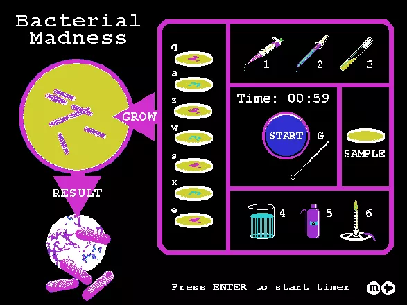 Biologica! DOS Bacteria Madness puzzle game