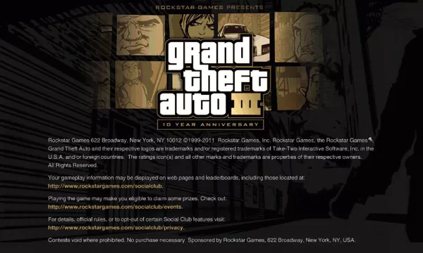 Grand Theft Auto III Android Title screen