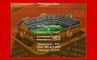 NFL 94 DOS Starting a friendly game