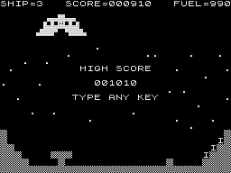 Lunar Rescue ZX81 High score