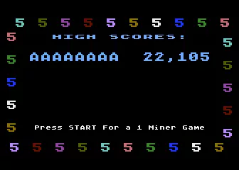Miner 2049er Atari 5200 A bunch of 5&#x27;s circle the high scores