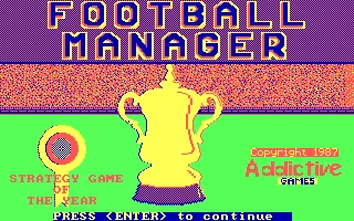 Football Manager DOS Loading Screen.