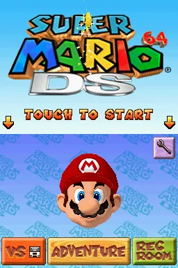 Super Mario 64 DS Nintendo DS The title screen.