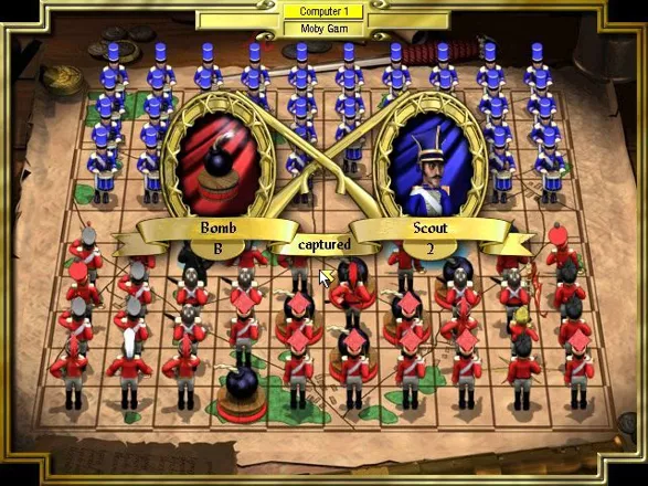 Stratego Windows After each fight the game shows the rank of each combatant. If the opponent won fight their rank is then hidden and it&#x27;s the player&#x27;s job to remember it