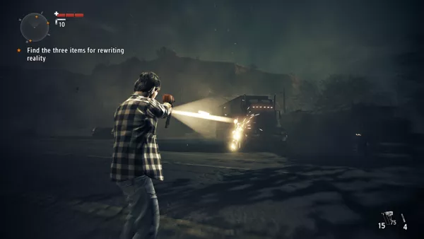 Alan Wake&#x27;s American Nightmare Windows Slow-motion kicks in when the final enemy is destroyed... nail-gun is weapon of choice for this nightmare.