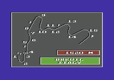 Bobsleigh Commodore 64 Map of the course. 