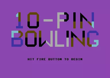 10-Pin Bowling Commodore 64 Title screen
