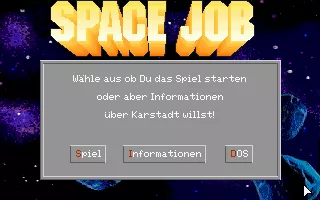 Space Job DOS Title screen.