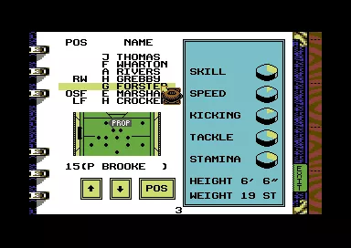 World Rugby Commodore 64 Your team.