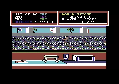 Hyper Sports Commodore 64 Somersaulting.