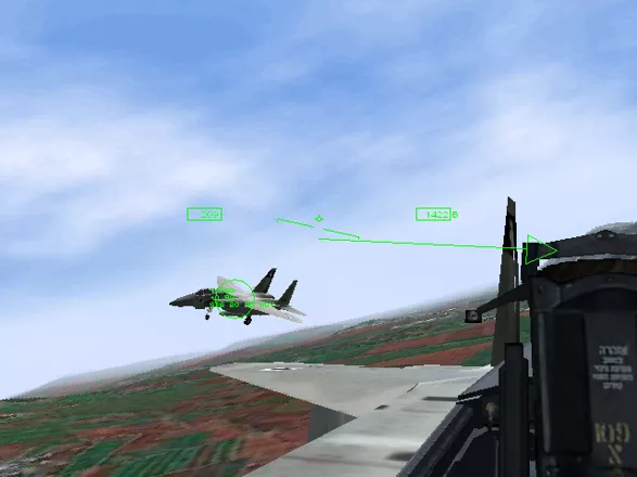 Jane&#x27;s Combat Simulations: IAF - Israeli Air Force Windows Flight from wingmen is smooth - I disagree with any review that says the contrary - join-ups, breaks, fighting, bombing &#x26; landing show skill.  Here I lead my flight from base to final.