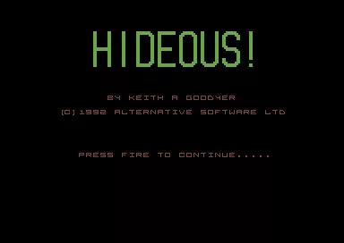 Hideous Commodore 64 Title screen.