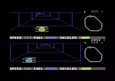 Tunnel Vision Commodore 64 Racing and searching for the orb.