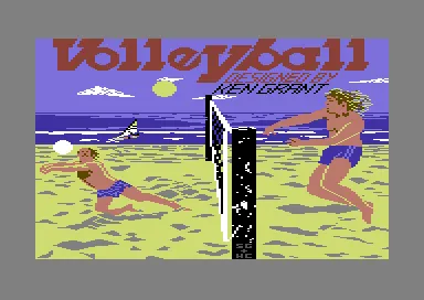 Bump, Set, Spike! Doubles Volleyball Commodore 64 Title screen