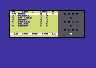 Trevor Brooking&#x27;s World Cup Glory Commodore 64 Selecting your team.