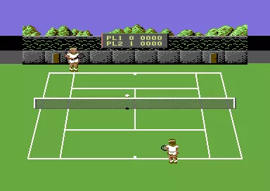Pro Tennis Simulator Commodore 64 Return the serve.