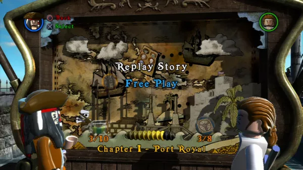 LEGO Pirates of the Caribbean: The Video Game PlayStation 3 Each movie has its own map with 5 (re)playable chapters.
