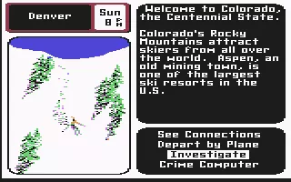 Where in the U.S.A. Is Carmen Sandiego? Commodore 64 Denver
