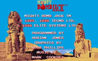 Mighty Bombjack Atari ST Tilte screen.