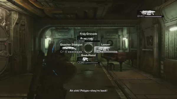 Gears of War 3 Xbox 360 Weapon selection