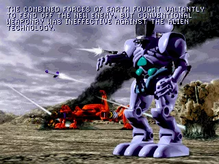 Ultrabots DOS Intro: Earth&#x27;s forces are no match for the invaders