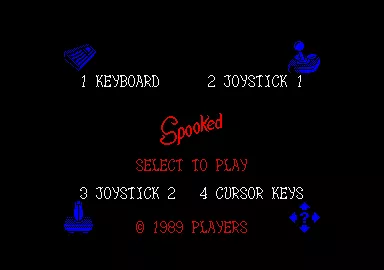 Spooked Amstrad CPC Title screen.