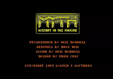 Myth: History in the Making Amstrad CPC Title screen.