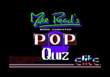 Mike Read&#x27;s Computer Pop Quiz Amstrad CPC Loading screen.