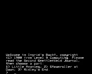 Ingrid&#x27;s Back! BBC Micro Pick a part of the game.