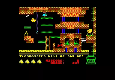 Chubby Gristle Amstrad CPC Collecting flashing objects.