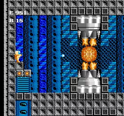 Air Fortress NES Firing a bomb weapon at the core