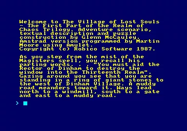 Realm of Chaos: Village of Lost Souls Amstrad CPC Going North.