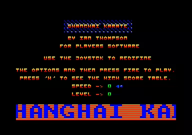 Shanghai Karate Amstrad CPC Title screen.