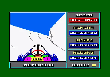 Bobsleigh Amstrad CPC Round a bend.