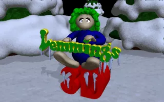3D Lemmings Winterland DOS Title screen